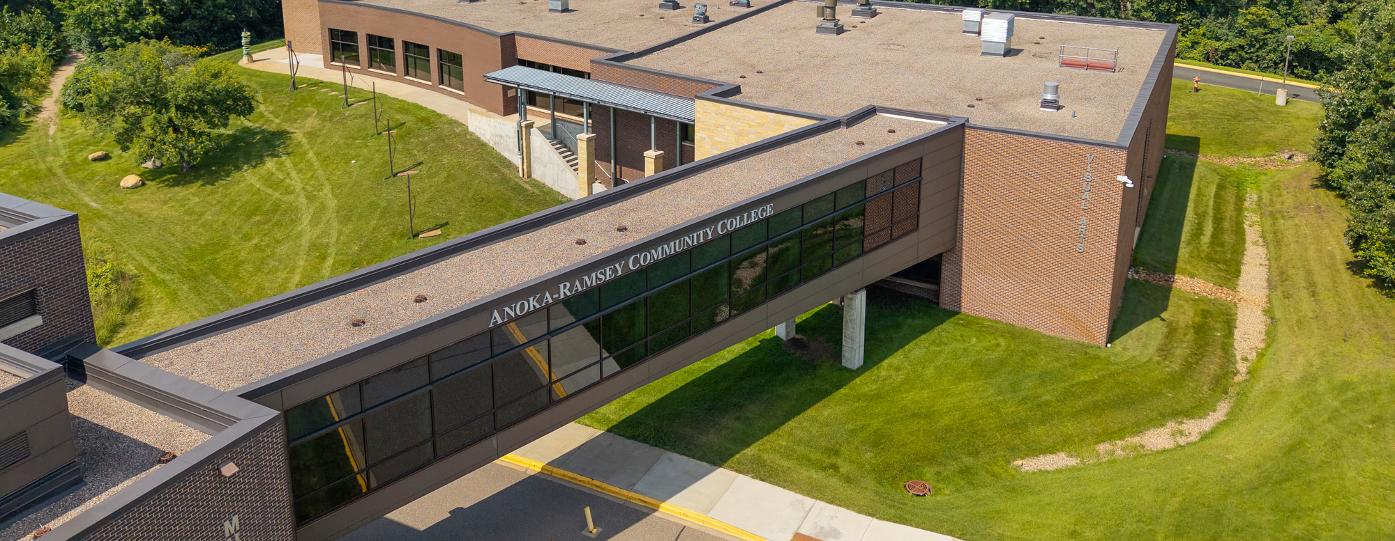 Aerial View Coon Rapids Campus Skyway Visual Arts Center