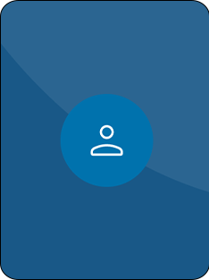 Icon of human on blue background