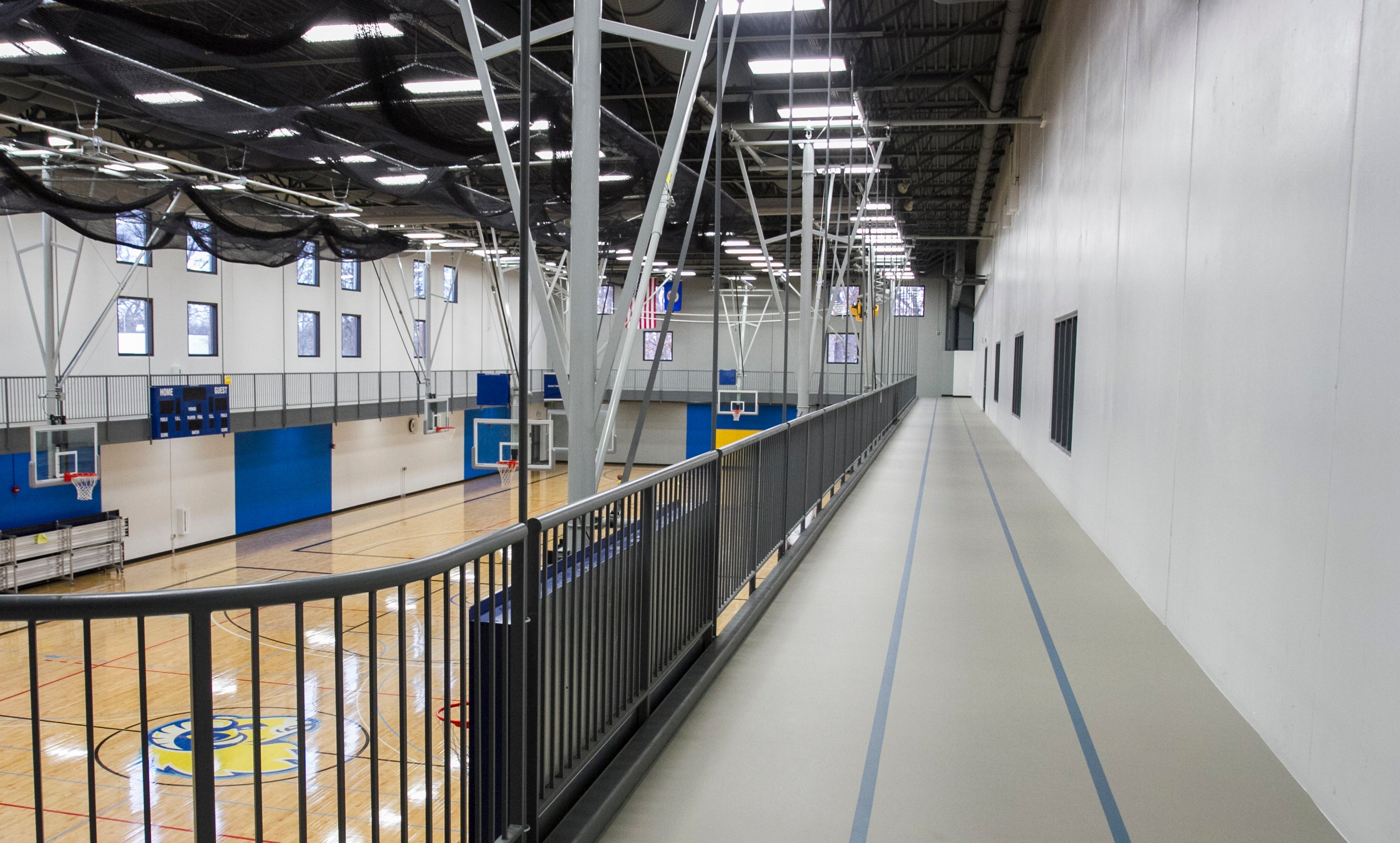 Coon Rapids campus walking track above the basketball courts